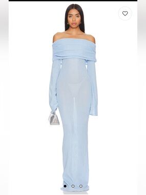 Seroya Galleria Knit Maxi Dress in Powder Blue